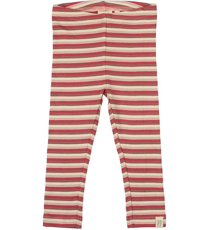 Petit Piao Leggings - Rib - Modal - Light Berry Multi Stripe