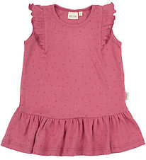 Petit Piao Kjole - Rib - Modal- Frill Dot - Light Berry Petit Piao Kjole - Rib - Modal- Frill Dot - Light Berry