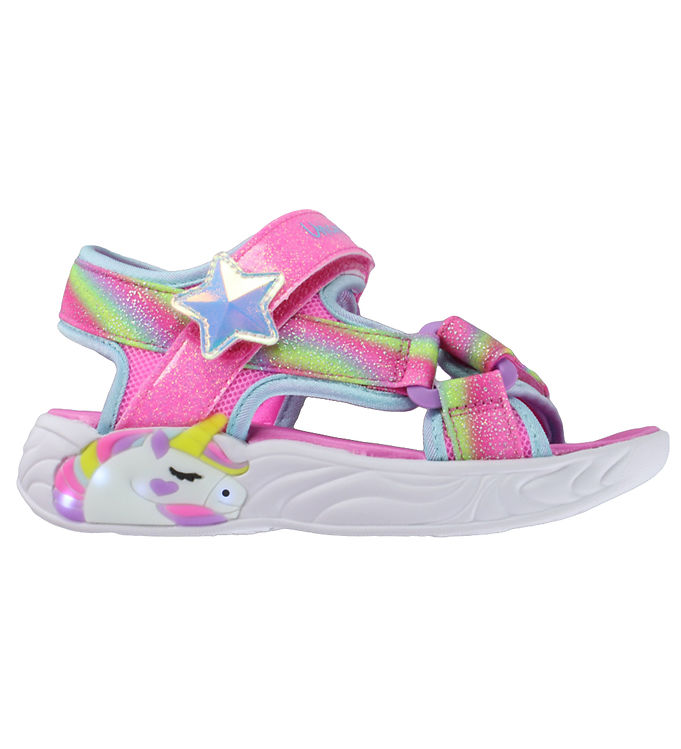 Skechers Sandaler m. Lys - Unicorn Dreams - Pink/Multi