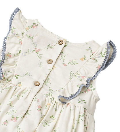 Wheat Kjolebody k/æ - Sofia - Ivory Checked Flowers