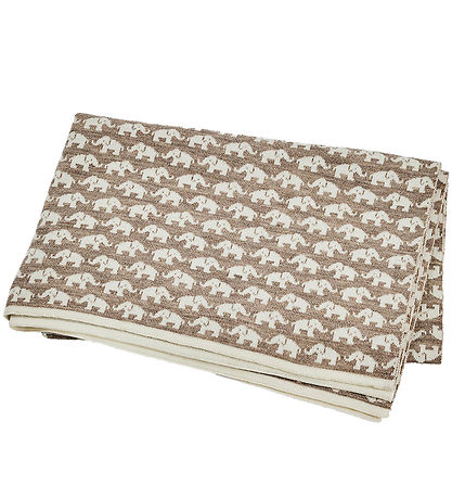 Smallstuff Babytæppe - Uld - 80x100 cm - Elephants - Natur