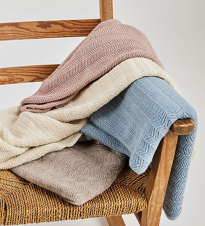 Smallstuff Babytæppe - Uld - 80x100 cm - Fishbone - Blå