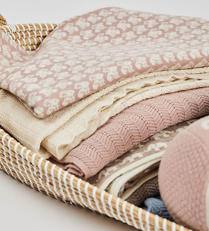 Smallstuff Babytæppe - Uld - 80x100 cm - Rabbits - Powder