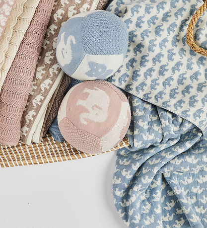 Smallstuff Babytæppe - Uld - 80x100 cm - Elephants - Blå Smallstuff Babytæppe - Uld - 80x100 cm - Elephants - Blå