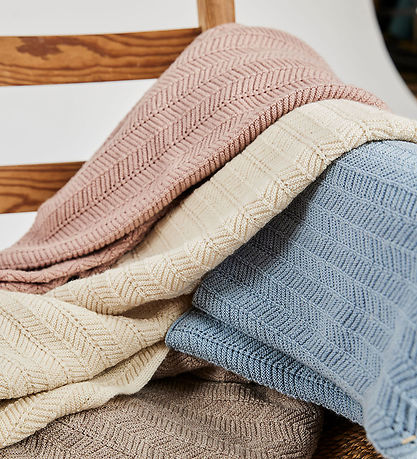 Smallstuff Babytæppe - Uld - 80x100 cm - Fishbone - Powder Smallstuff Babytæppe - Uld - 80x100 cm - Fishbone - Powder