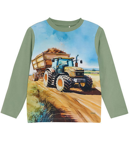 Minymo Blouse - Hedge Green w. Print