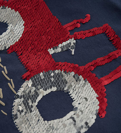 Minymo T-shirt - Blue Nights m. Reversible Sequins