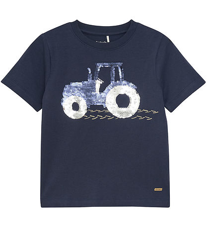 Minymo T-shirt - Blue Nights m. Reversible Sequins Minymo T-shirt - Blue Nights m. Reversible Sequins