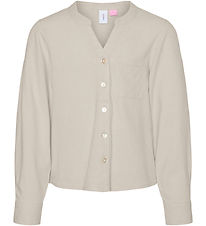 Vero Moda Girl Skjorte - VmMymilo - V-Neck - Silver Lining Vero Moda Girl Skjorte - VmMymilo - V-Neck - Silver Lining