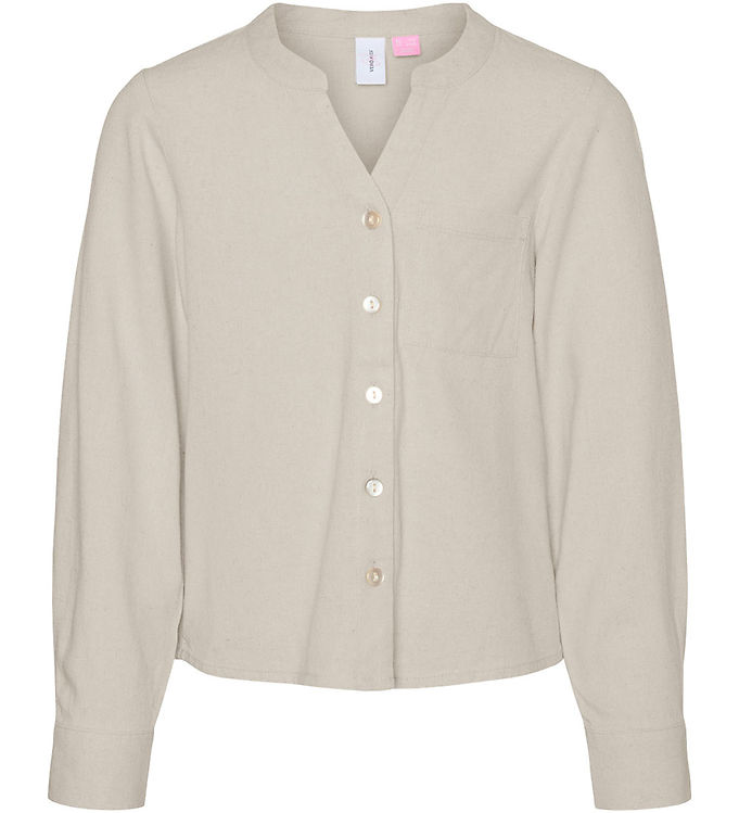 Vero Moda Girl Skjorte - VmMymilo - V-Neck - Silver Lining