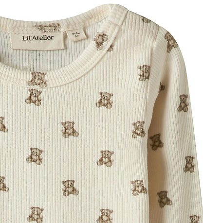 Lil' Atelier Body l/æ - Rib - NbnGavo - Turtledove/Teddy Bear