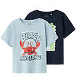 Name It T-shirt - NmmVagno - 2-pak - Celestial Blue/Navy Blazer
