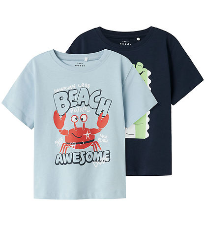 Name It T-shirt - NmmVagno - 2-pak - Celestial Blue/Navy Blazer