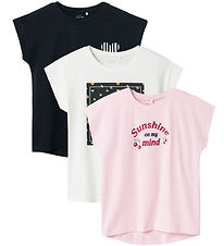 Name It T-shirt - NkfViga - 3-pak - Ballerina/Dark Sapphire/Brig
