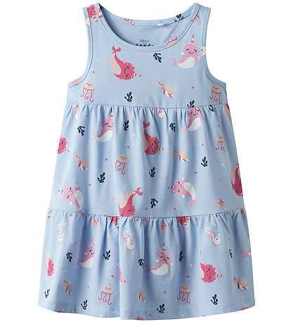 Name It Kjole - NmfVigga - Chambray Blue m. Hvaler