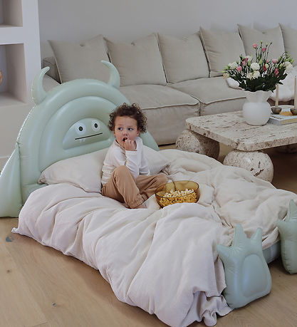 SunnyLife Børneseng - Oppustelig - Monster - Sage