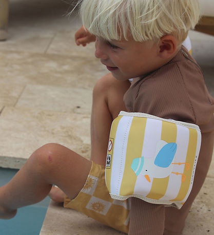 SunnyLife Badevinger - 3-6 år - Sid The Seagull - Mustard Stripe