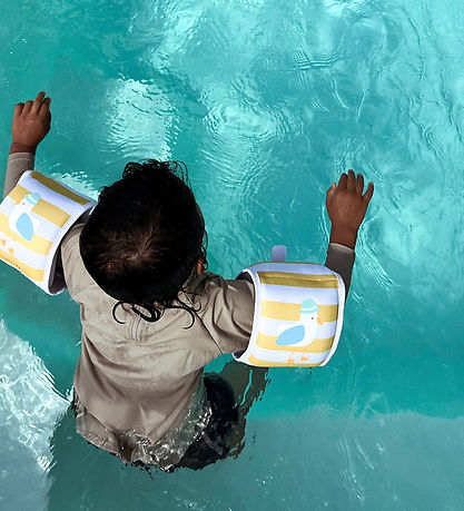 SunnyLife Badevinger - 3-6 år - Sid The Seagull - Mustard Stripe SunnyLife Badevinger - 3-6 år - Sid The Seagull - Mustard Stripe