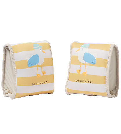 SunnyLife Badevinger - 3-6 år - Sid The Seagull - Mustard Stripe SunnyLife Badevinger - 3-6 år - Sid The Seagull - Mustard Stripe