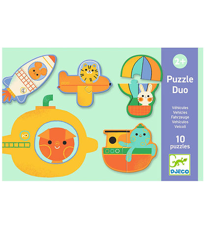 Djeco Puslespil - 20 Brikker - Duo - Vehicles Djeco Puslespil - 20 Brikker - Duo - Vehicles