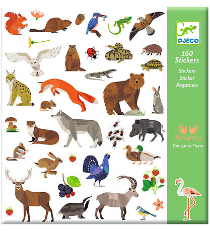 Djeco Klistermærker - 160 stk - Fauna