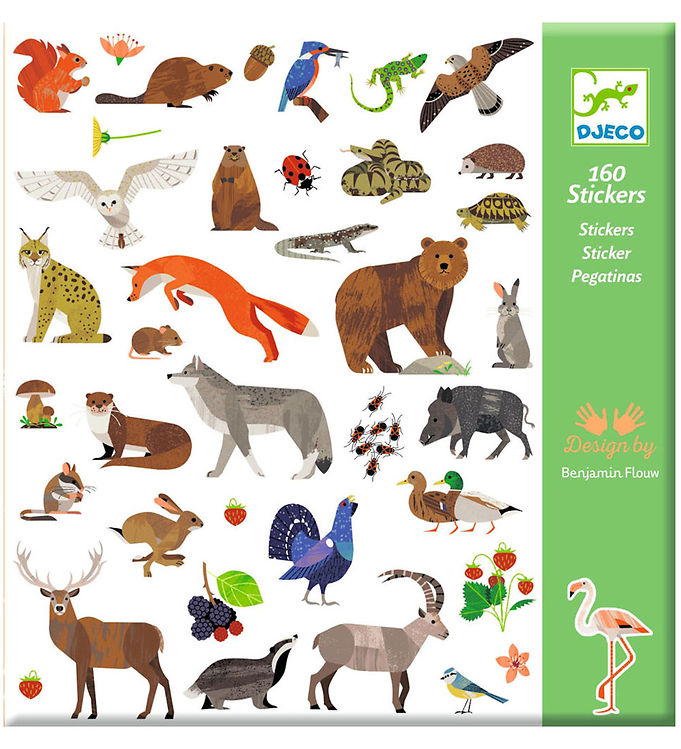 Djeco Klistermærker - 160 stk - Fauna