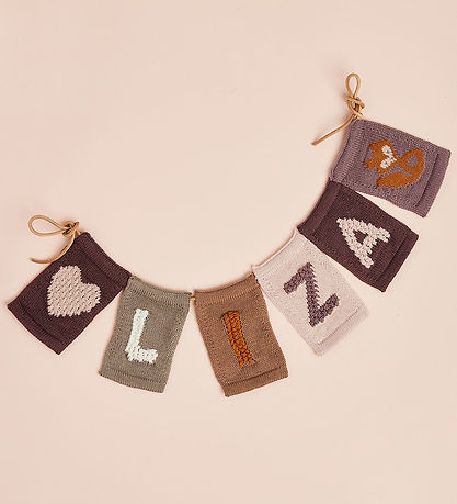 Smallstuff Strikket Flag - Hjerte - Rosa Motiv