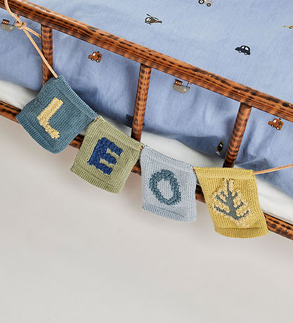 Smallstuff Strikket Flag - Blad - Blå Motiv
