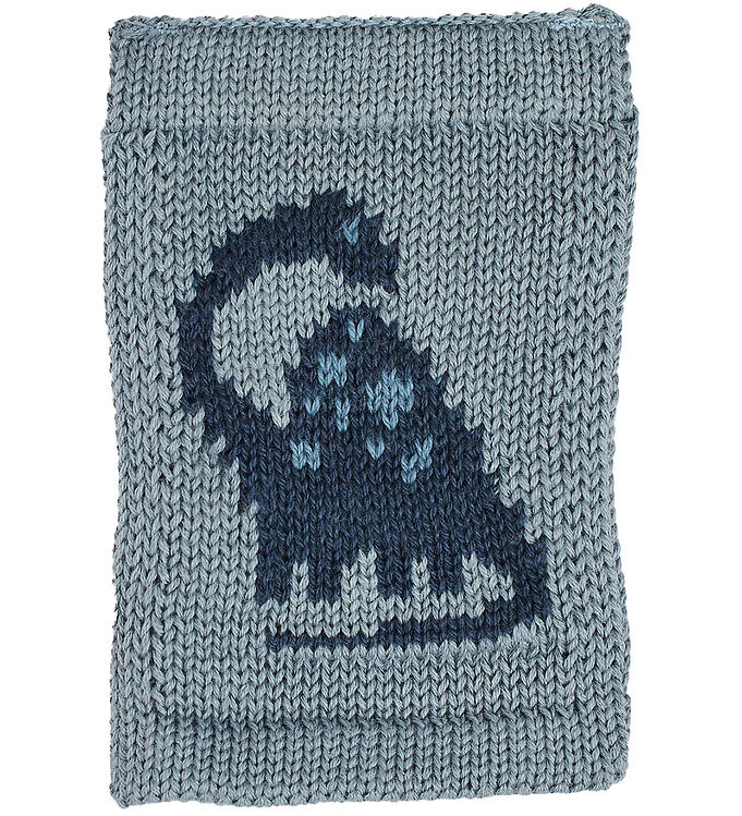 Smallstuff Strikket Flag - Dinosaur - Blå Motiv