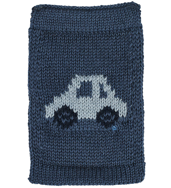 Smallstuff Strikket Flag - Bil - Blå Motiv