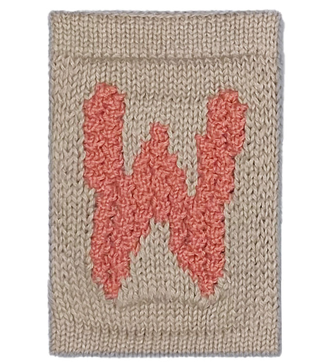 Smallstuff Strikket Bogstav - W - Rosa Alfabet