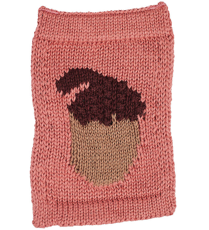 Smallstuff Strikket Flag - Nød - Rosa Motiv