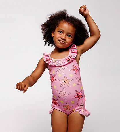 Småfolk Badedragt - UV50+ - Bubblegum m. Søstjerner Småfolk Badedragt - UV50+ - Bubblegum m. Søstjerner