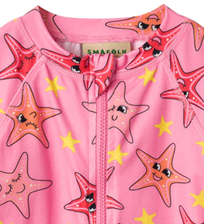 Småfolk Badeheldragt - UV50+ - Bubblegum m. søstjerner