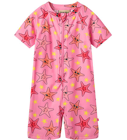 Småfolk Badeheldragt - UV50+ - Bubblegum m. søstjerner Småfolk Badeheldragt - UV50+ - Bubblegum m. søstjerner