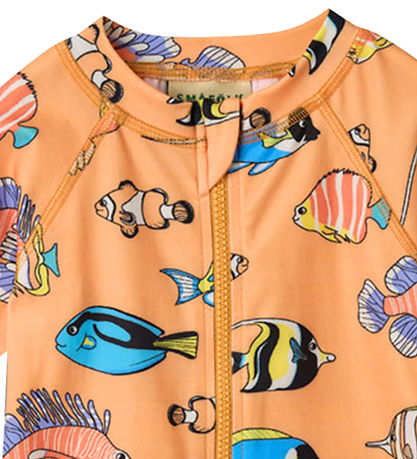 Småfolk Badeheldragt - UV50+ - Papaya m. fisk Småfolk Badeheldragt - UV50+ - Papaya m. fisk