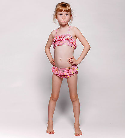 Småfolk Bikini - UV50+ - Bubblegum m. Søstjerner