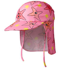 Småfolk Badehat - UV50+ - Bubblegum m. Søstjerner Småfolk Badehat - UV50+ - Bubblegum m. Søstjerner
