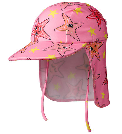Småfolk Badehat - UV50+ - Bubblegum m. Søstjerner