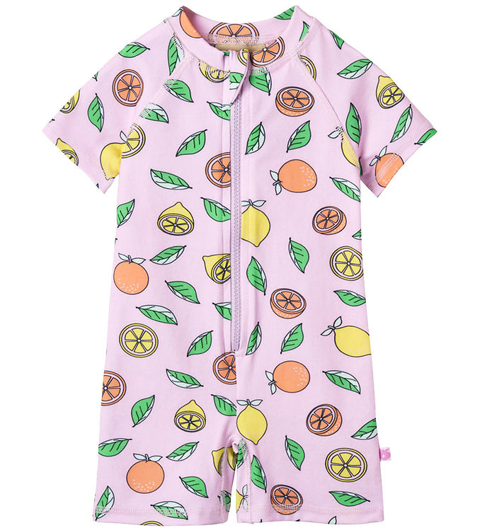 Småfolk Badeheldragt - UV50+ - Pink lavender m. Frugter