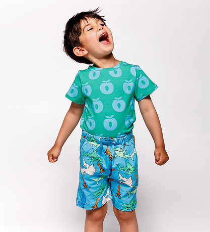 Småfolk Shorts - Blue Atoll m. Hammerhajer