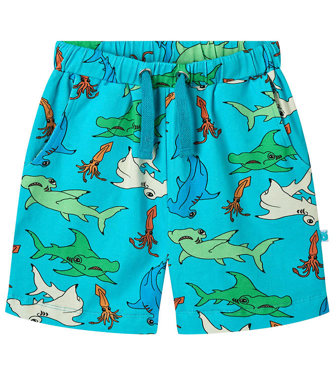 Småfolk Shorts - Blue Atoll m. Hammerhajer
