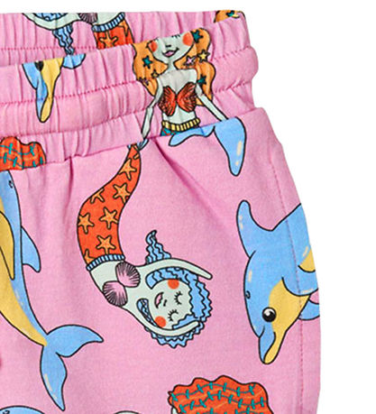 Småfolk Shorts - Pink lavender m. Havfruer Og Delfiner Småfolk Shorts - Pink lavender m. Havfruer Og Delfiner