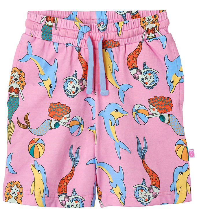 Småfolk Shorts - Pink Lavender m. Havfruer og Delfiner Småfolk Shorts - Pink Lavender m. Havfruer og Delfiner