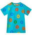 Småfolk T-shirt - Blue Atoll m. Æbler