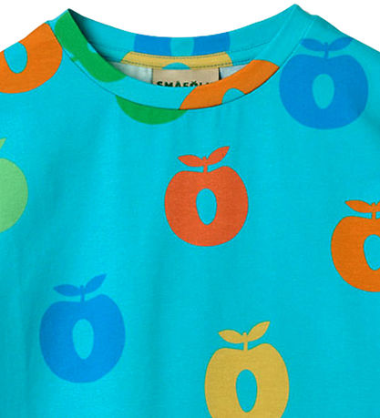 Småfolk T-shirt - Blue Atoll m. Æbler