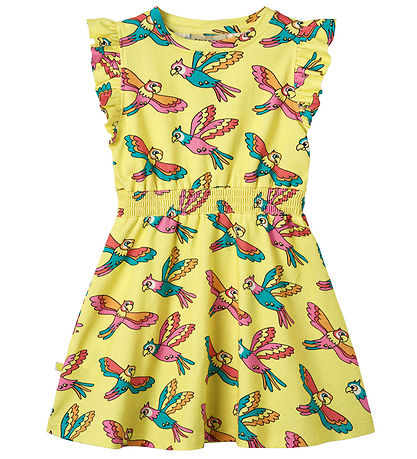 Småfolk Kjole - Custard m. Papegøjer Småfolk Kjole - Custard m. Papegøjer