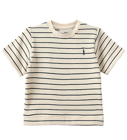 Sofie Schnoor T-Shirt - Antique White W. Blue