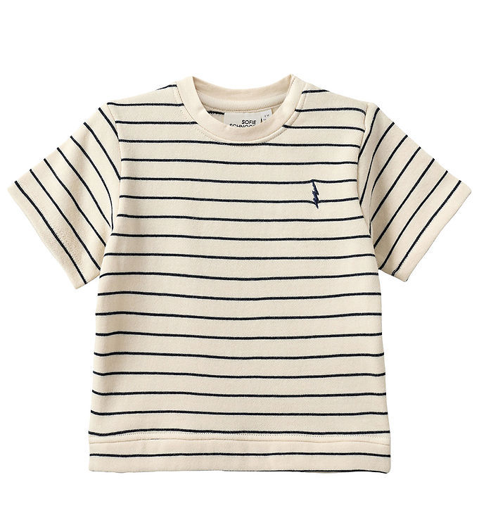 Sofie Schnoor T-Shirt - Antique White w. Blue