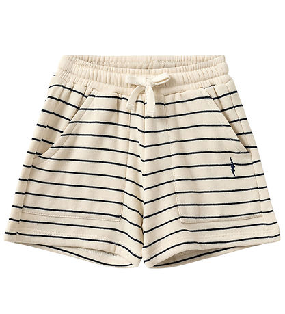 Sofie Schnoor Shorts - Antique White W. Blue Sofie Schnoor Shorts - Antique White W. Blue
